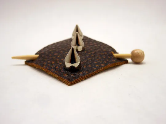 Studded Leather Shawl Pin ~ Bastille