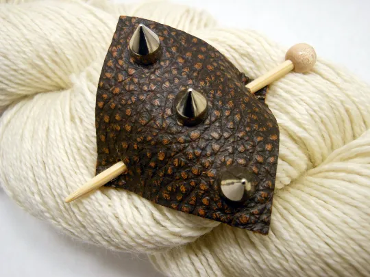 Studded Leather Shawl Pin ~ Bastille