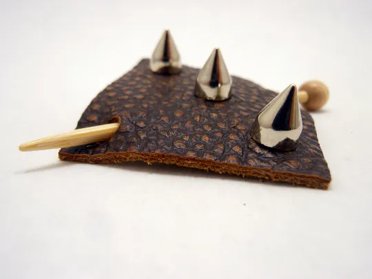 Studded Leather Shawl Pin ~ Bastille