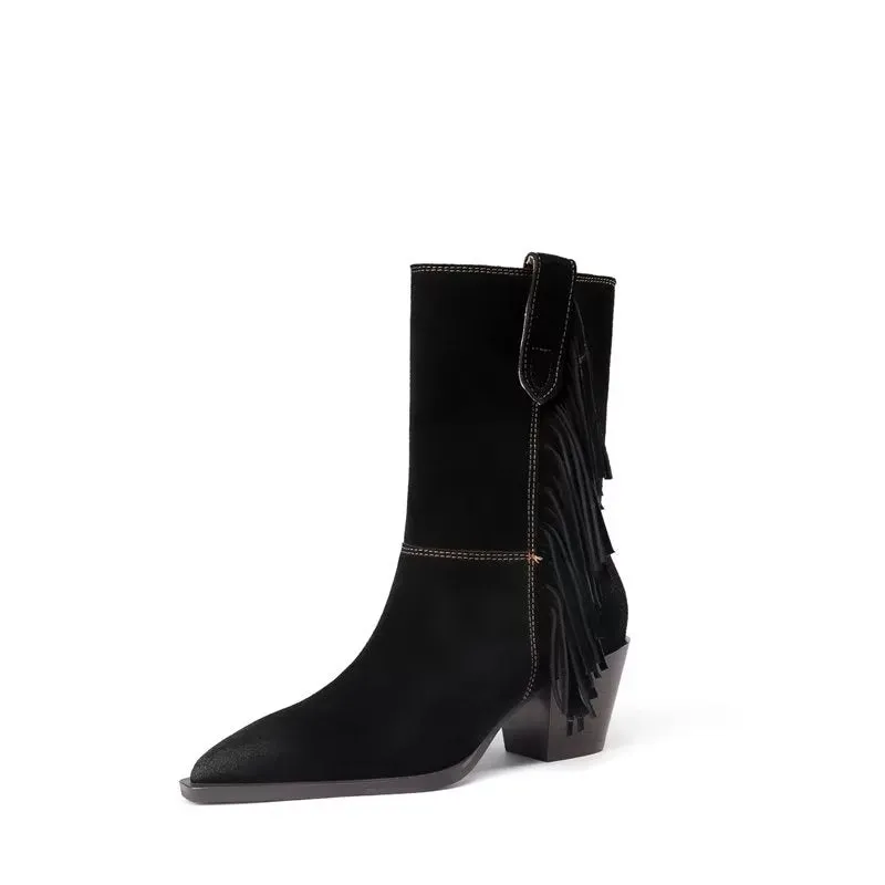 SuedeLux Autumn Chic Ankle Boots