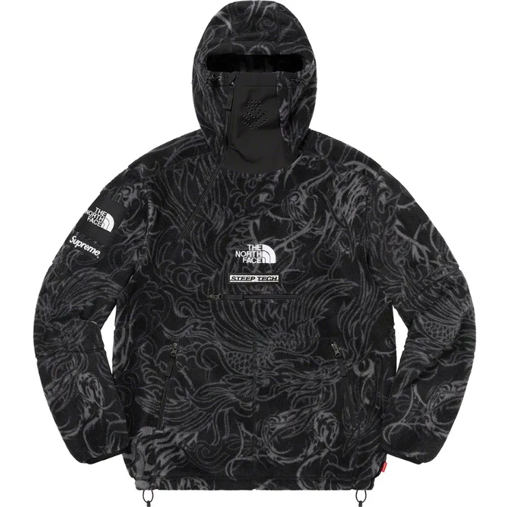 Supreme The North Face Steep Tech Fleece Pullover Black Dragon