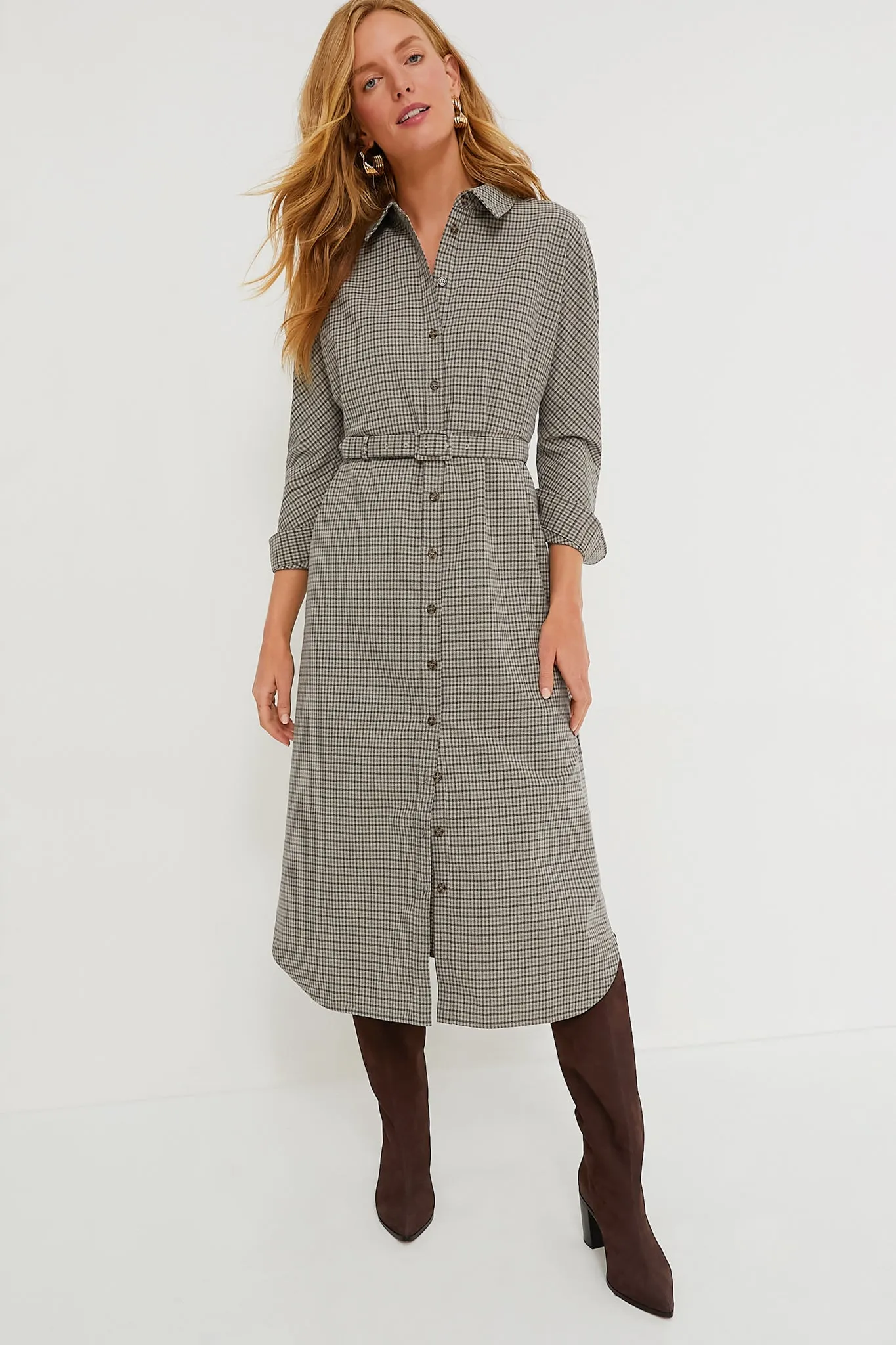 Sycamore Check Belted Vera Dress