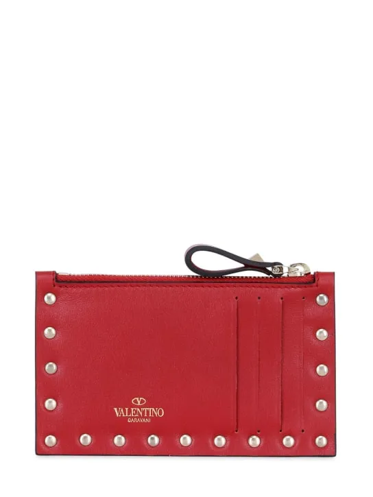 Valentino Garavani   Rockstud leather card holder 