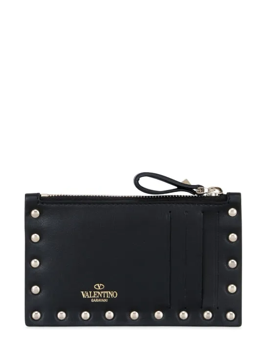 Valentino Garavani   Rockstud leather card holder 