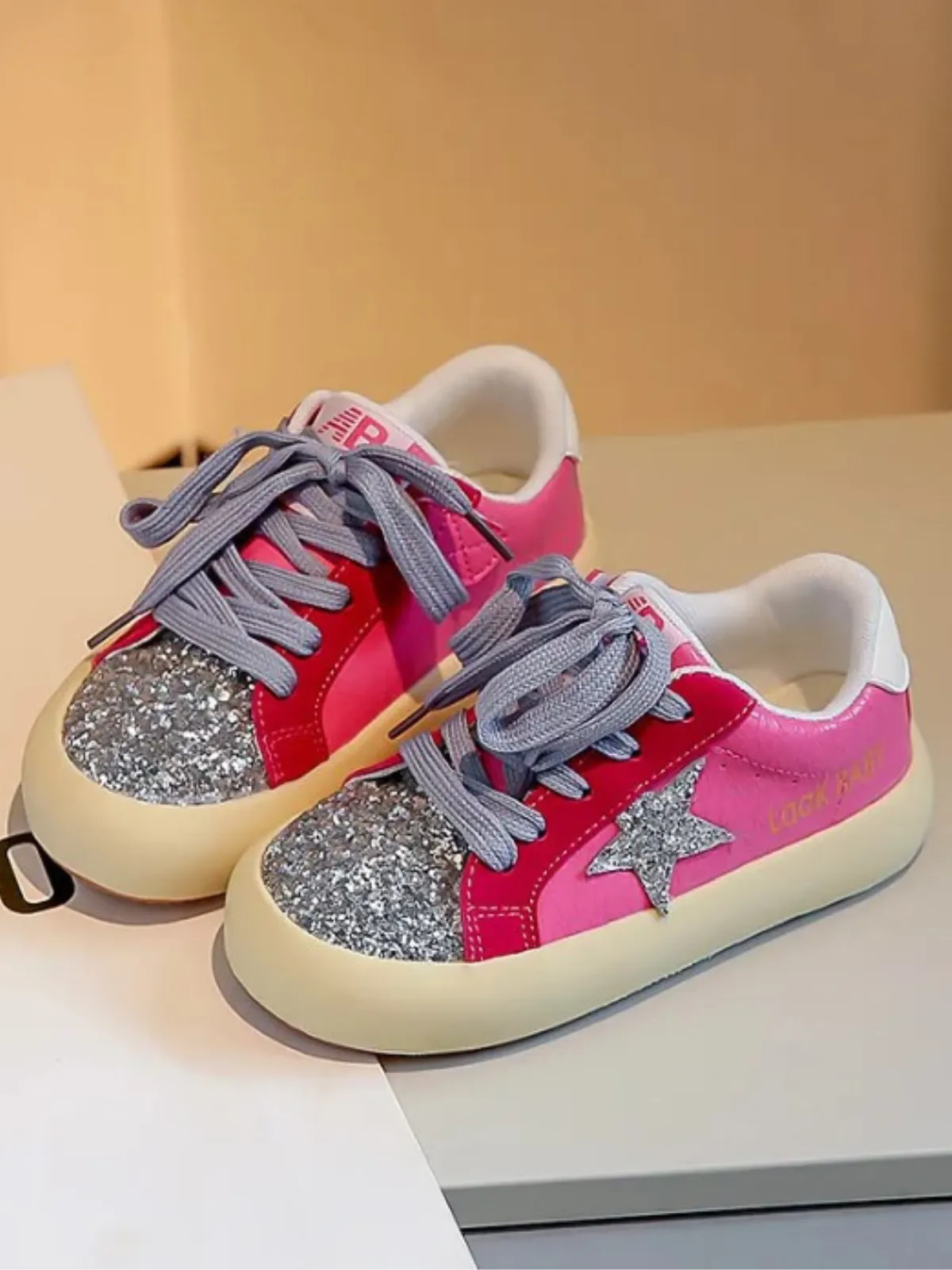 Walking With Sparkle Glitter Star Sneakers By Liv and Mia