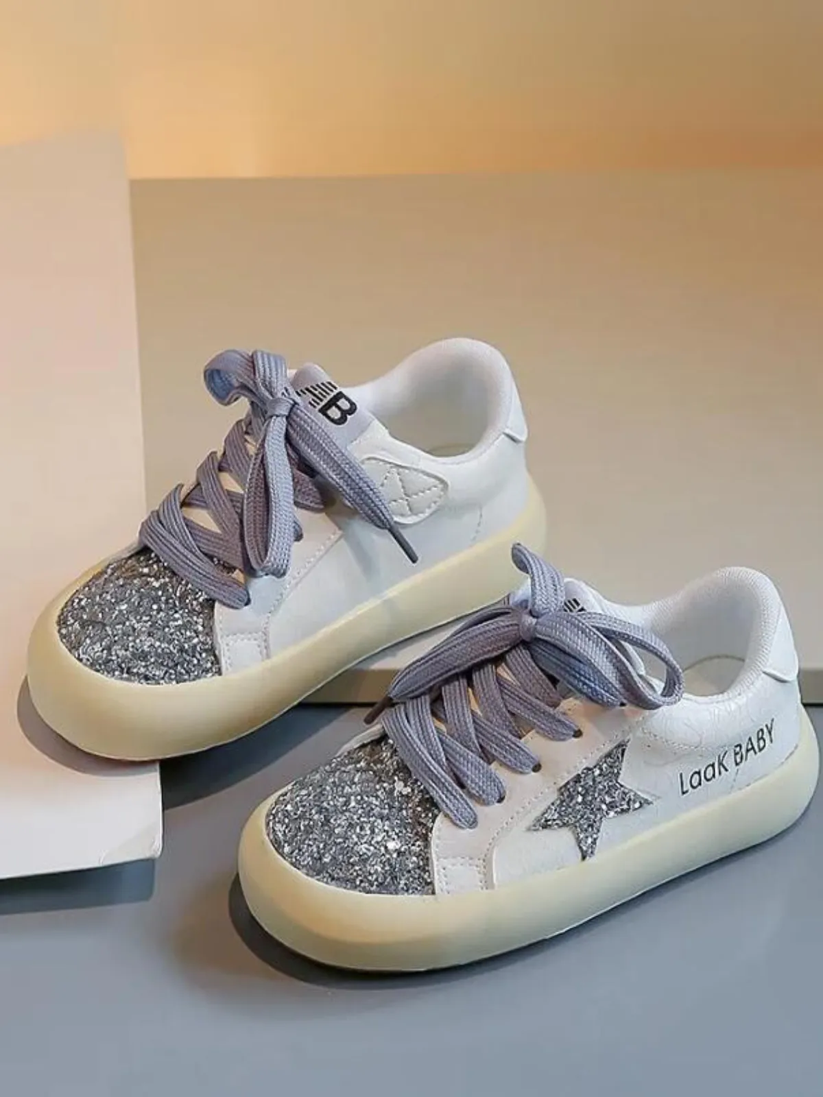 Walking With Sparkle Glitter Star Sneakers By Liv and Mia