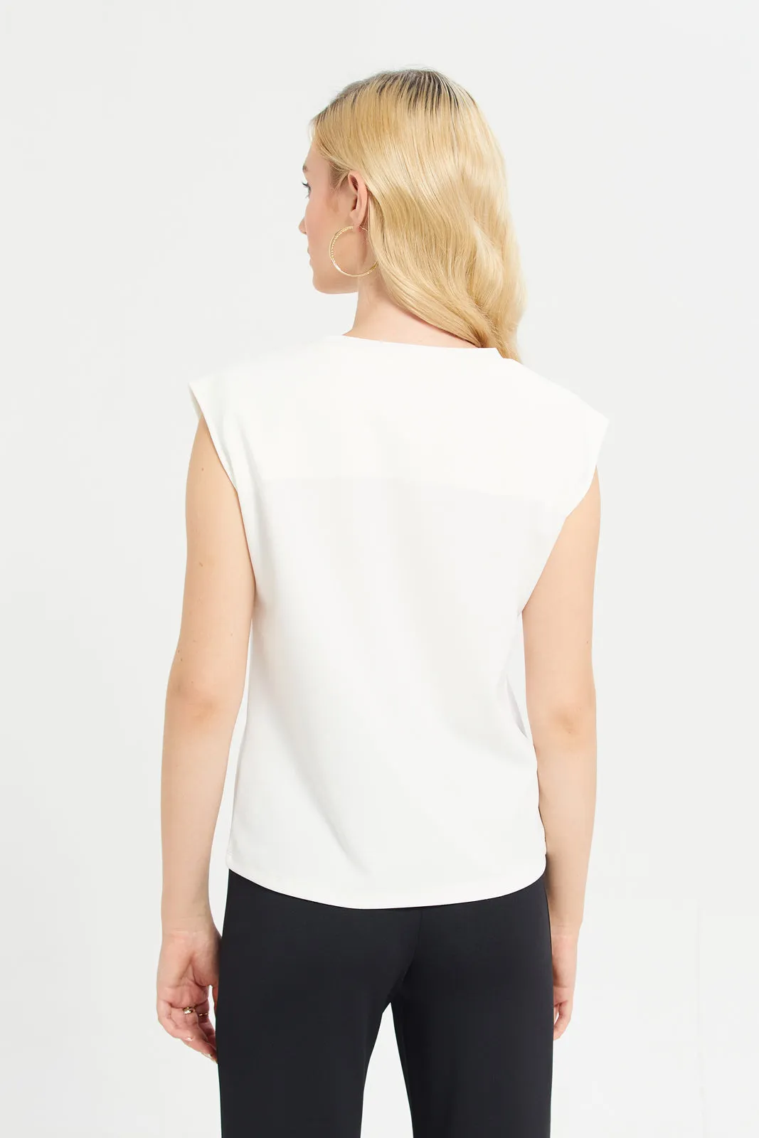 Women Ivory Embellished Top