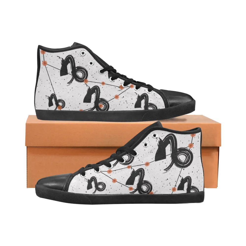 Women's Capricorn Zodiac Print Canvas High Top Shoes