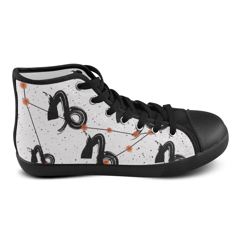 Women's Capricorn Zodiac Print Canvas High Top Shoes