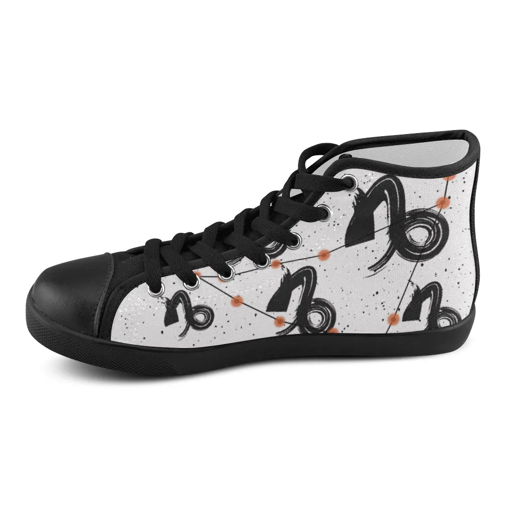 Women's Capricorn Zodiac Print Canvas High Top Shoes