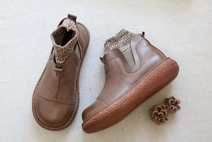 Women's Casual Shoes Leather Comfortable Handmade Ankle Boots