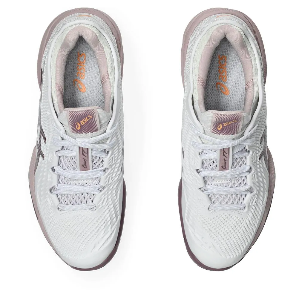 Womens Court FF 3 Tennis Shoes White and Watershed Rose