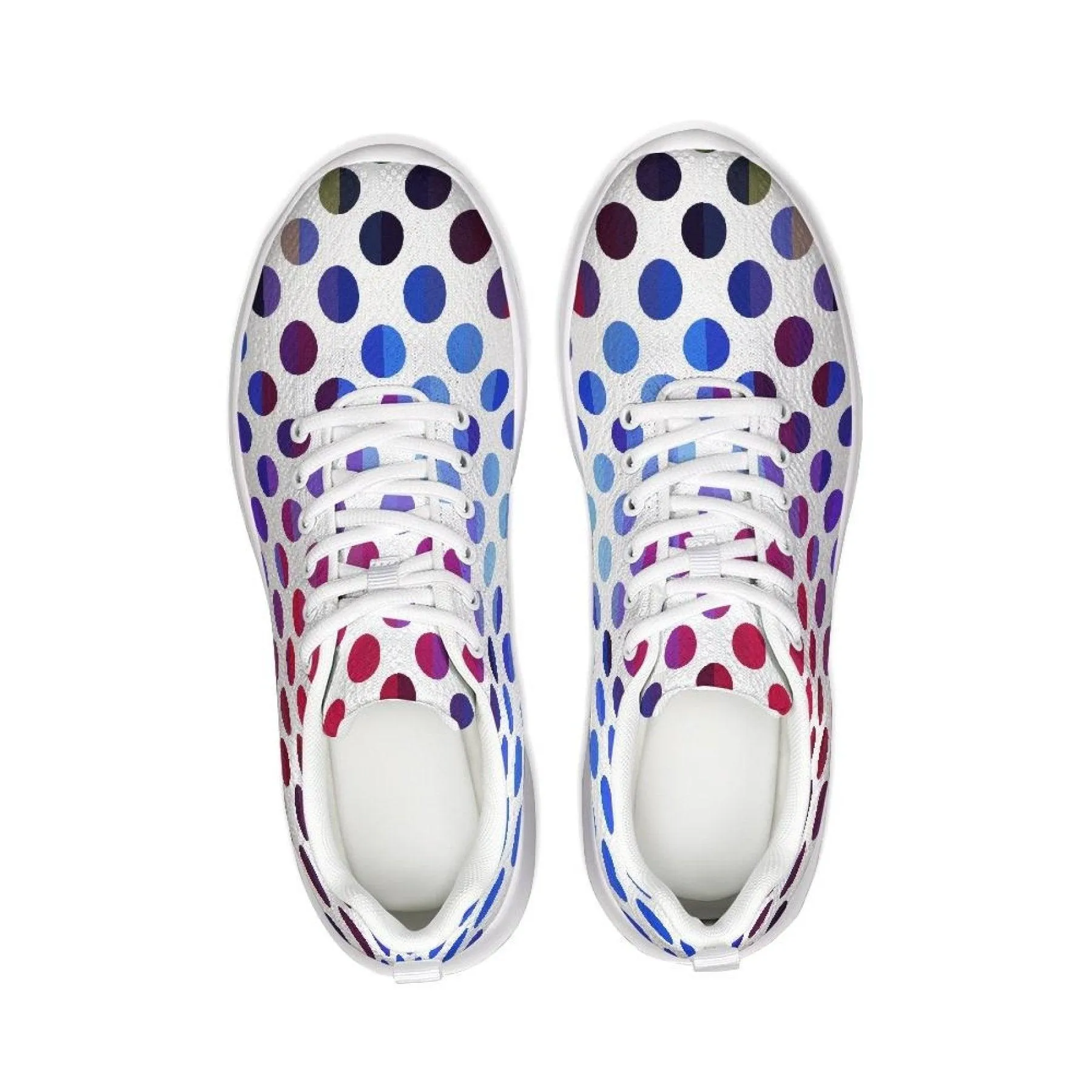 Womens Sneakers - Multicolor Polka Dot Canvas Sports Shoes / Running