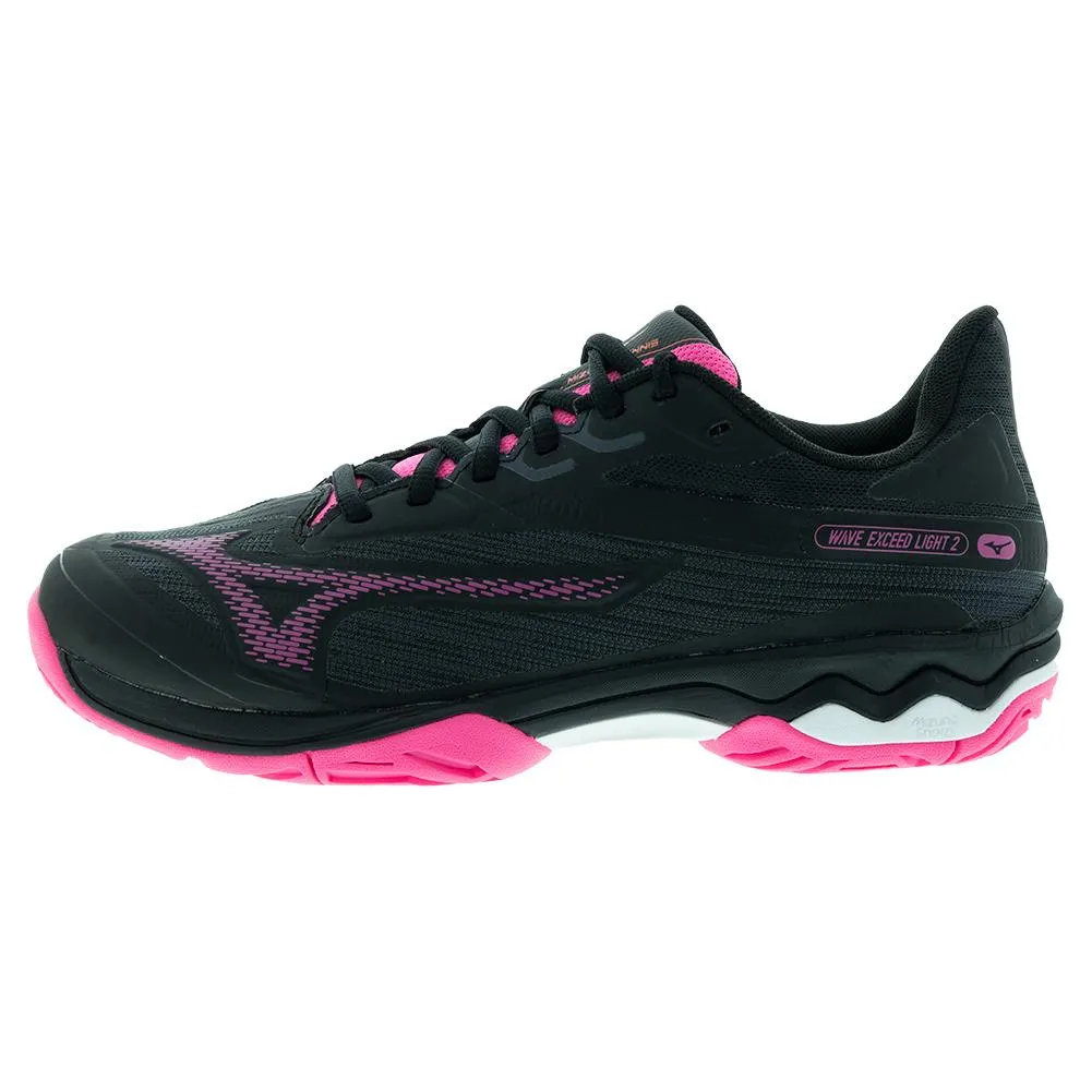 Women's Wave Exceed Light 2 AC Tennis Shoes Black and Pink Tetra