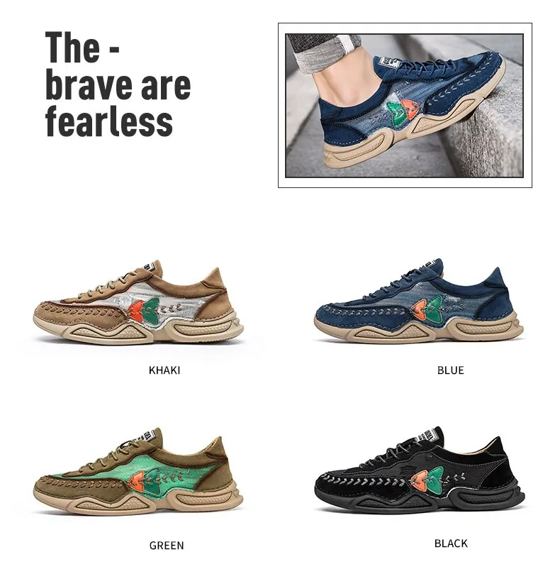 xiangtuibao  New Fashion Men's Platform Sneakers Big Size 46 Leather Breathable Sneakers Men Outdoor Non-slip Casual Sneakers for Men